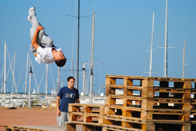 Evento finale progetto "I Like My Bike": dimostrazione di parkour