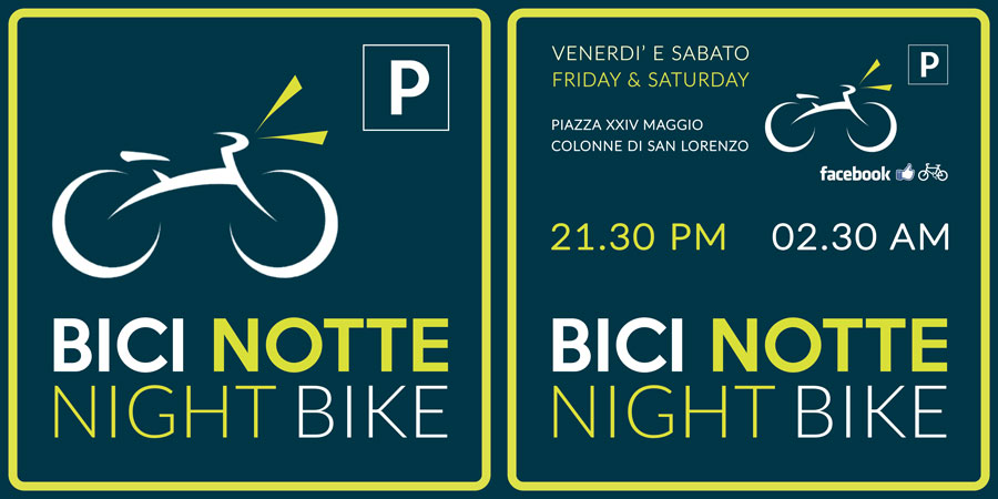 il flayer del servizio BiciNotte